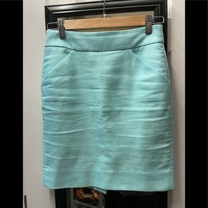 J Crew Teal Pencil Skirt with pockets